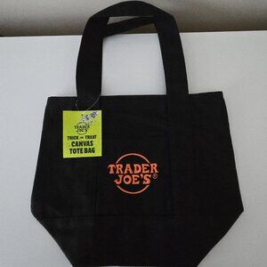 Trader Joe's Halloween Mini Canvas Tote Bag - Black - NWT